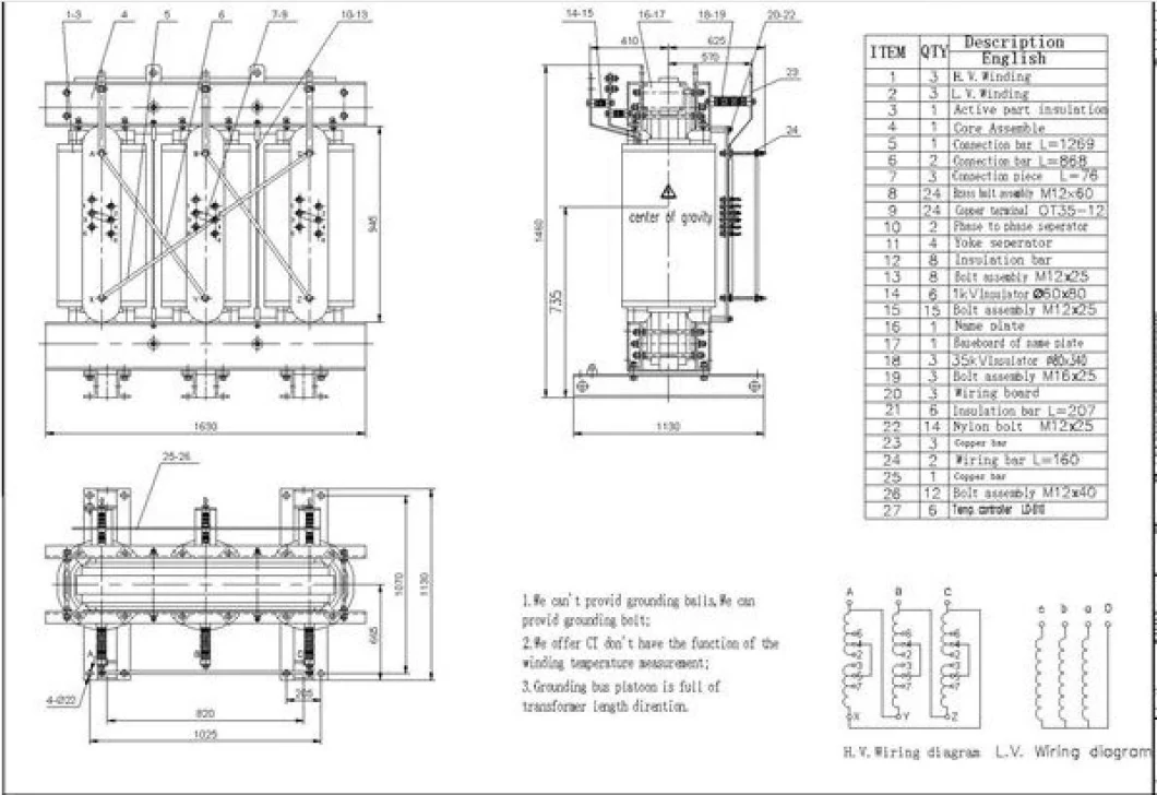 Scb Three Phase 5000kVA 35kv Cast Resin Dry Type Transformer