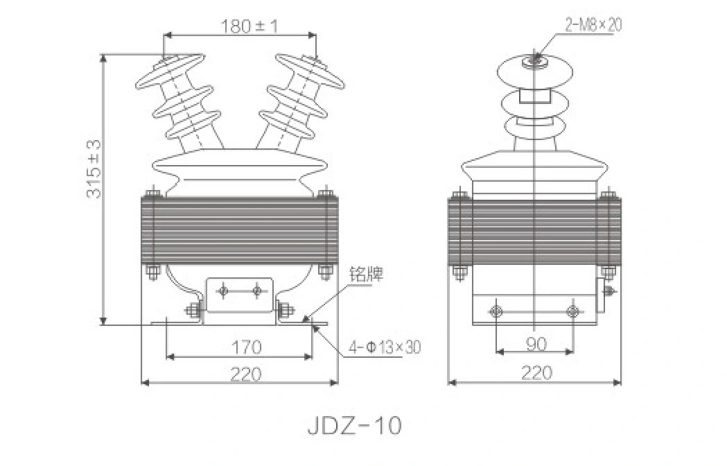 Jdz18 High Voltage up to 10kv Indoor Dry Type Fully Closed Single Phase Instrument Potential Insulated Single-Phase Double Coil Voltage CT PT Transformer