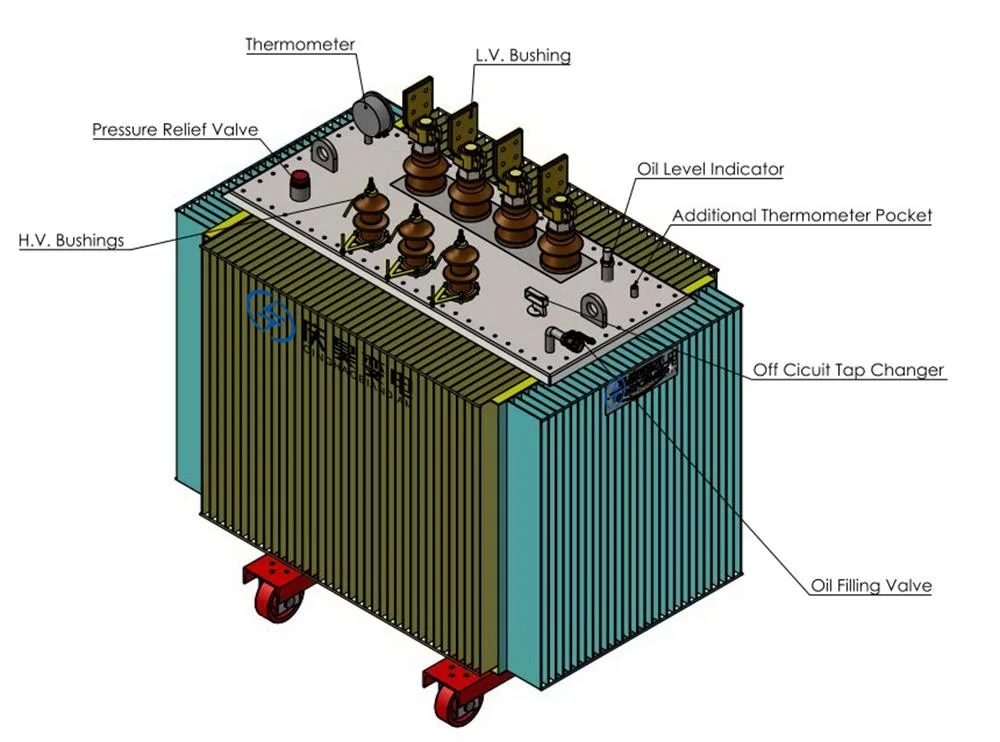 Three Phase Radiator Voltage Step up Step Down Oil Immersed Dry Type Power-Transmission-Transformers Shell Type Corrugated Tank Electrical Transformer 30kVA
