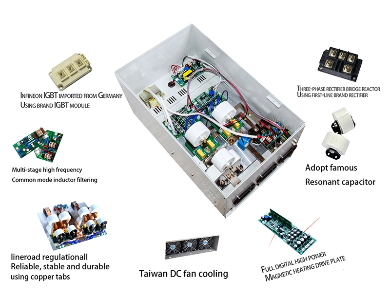 Dry Material Mixing Drum Plastic Equipment Induction Heater Electromagnetic Heater Manufacturer Induction Control Cabinet