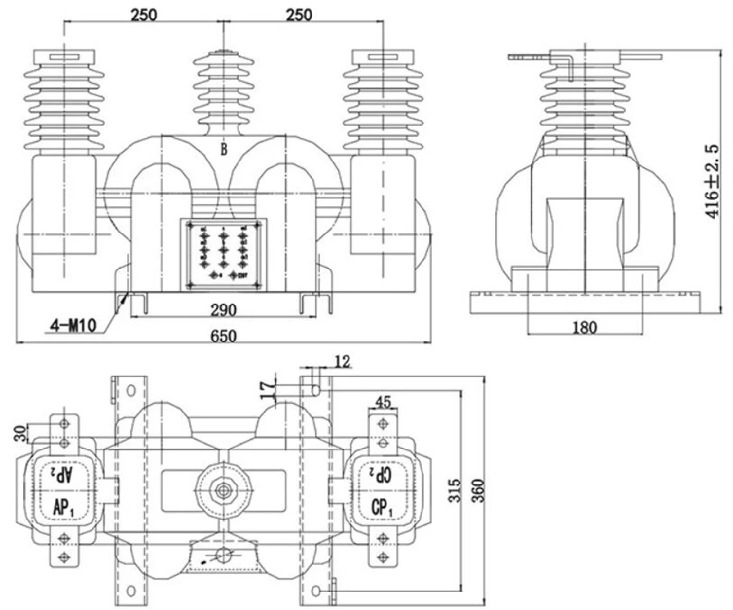 Jlszv-10W 6/10kv Outdoor Dry Three-Phase High Voltage Metering Box Combined Instrument Transformer