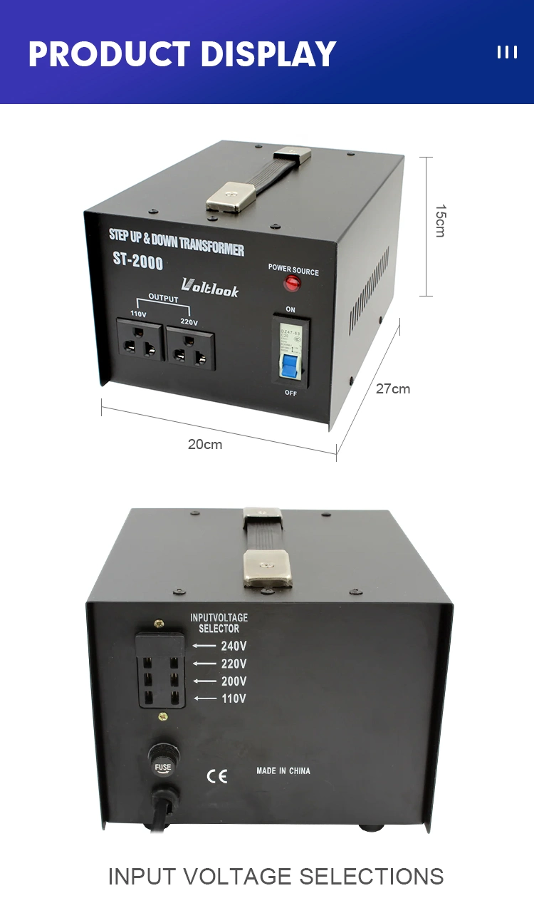 Toroidal Ei 2000W Step up and Step Down Transformer 220V to 110V Voltage Converter