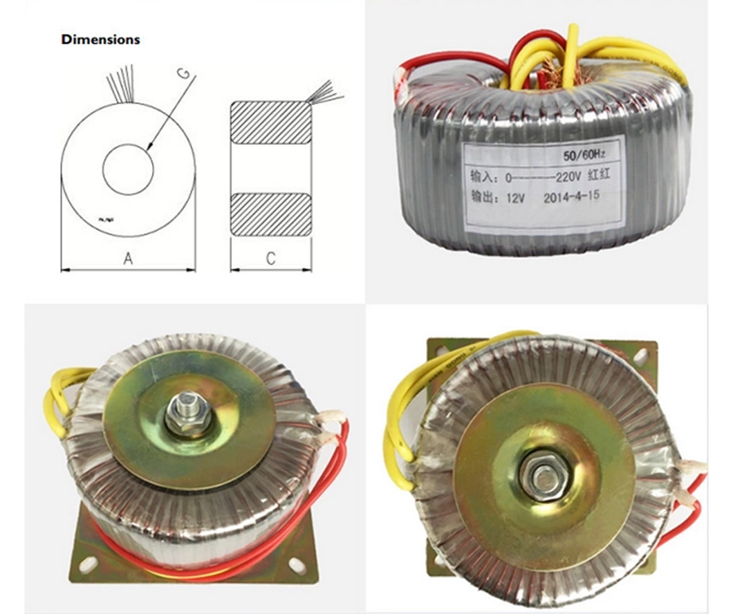 Single Phase AC to AC Toroidal Transformer 50va Step Down Voltage Transformer