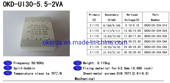 Step Down Transformer Sealed Electricity Transformer PCB Mounting Transformer