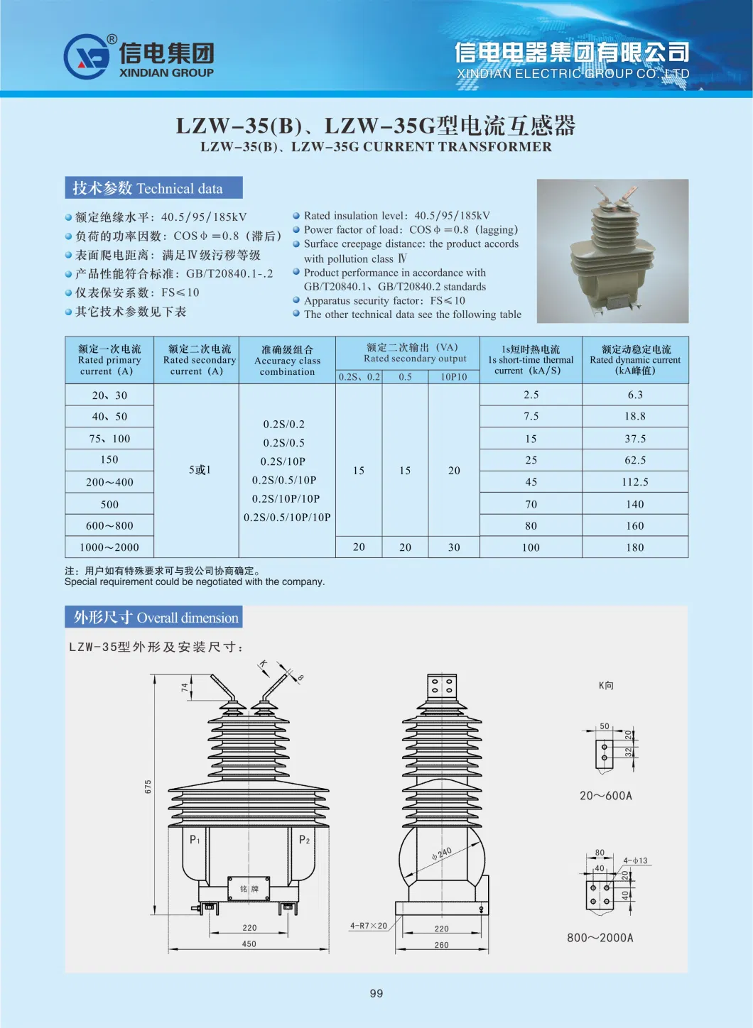 Lzw-35 Outdoor Current Transformer/ CT/Outdoor Cast Resin Dry Type Current Transformer