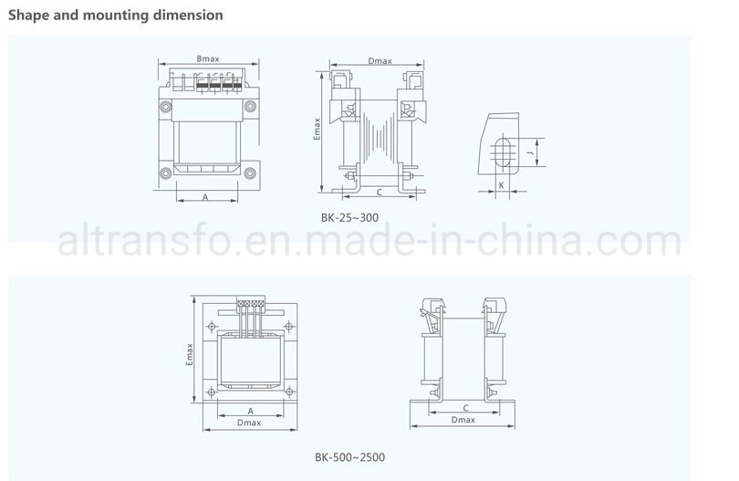 BK High Efficient 15KVA Control Voltage Transformer