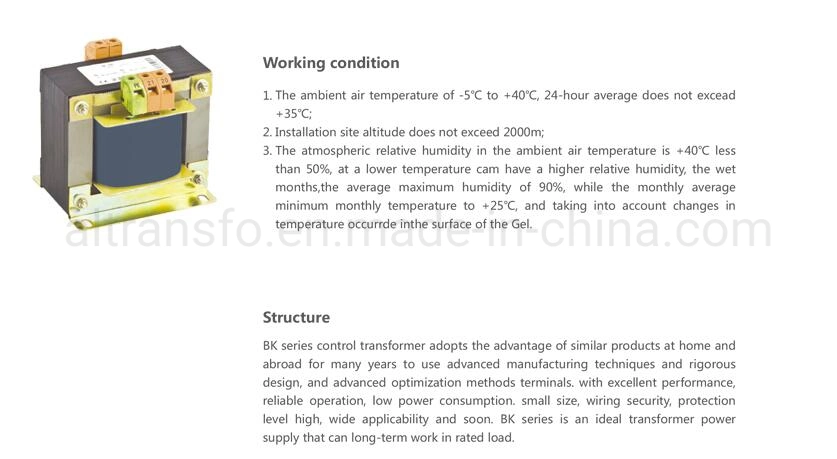 BK High Efficient 15KVA Control Voltage Transformer