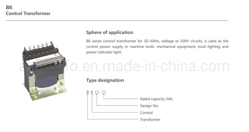 BK High Efficient 15KVA Control Voltage Transformer