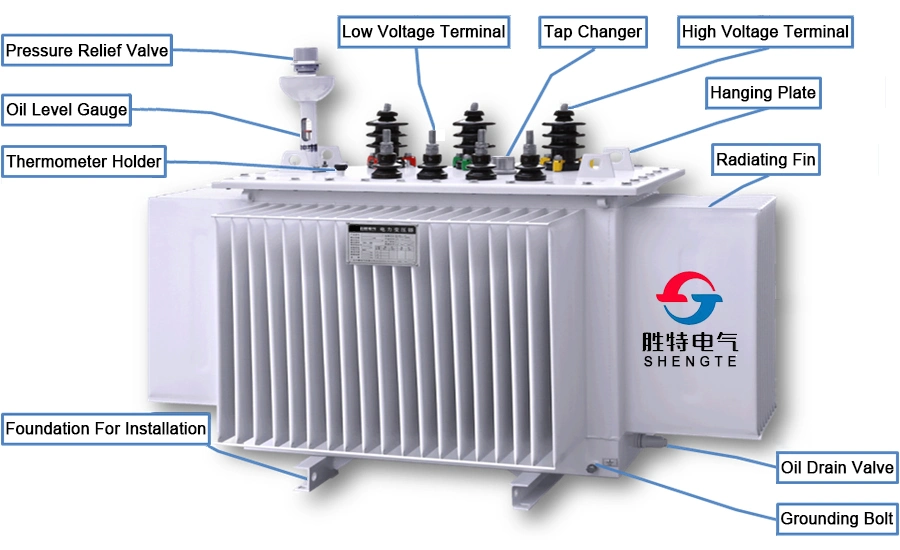 30 33 35 40 50 60 63 70 75 80 kVA 10 11 33 Kv/ 0.4 Kv 400V Phase 3 Step Down Auto Car Charging Station Oil Immersed Distribution Power Transformer