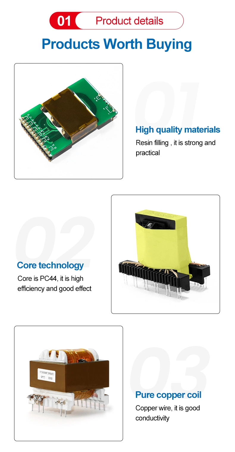 Custom 110V/220V to 12V/24V/36V/48V Step Down High Frequency Power Transformer