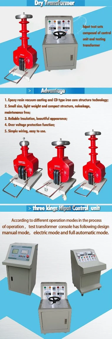 Hm-Gtb 10kVA 100kv Dry Type Reference Voltage Test Transformer