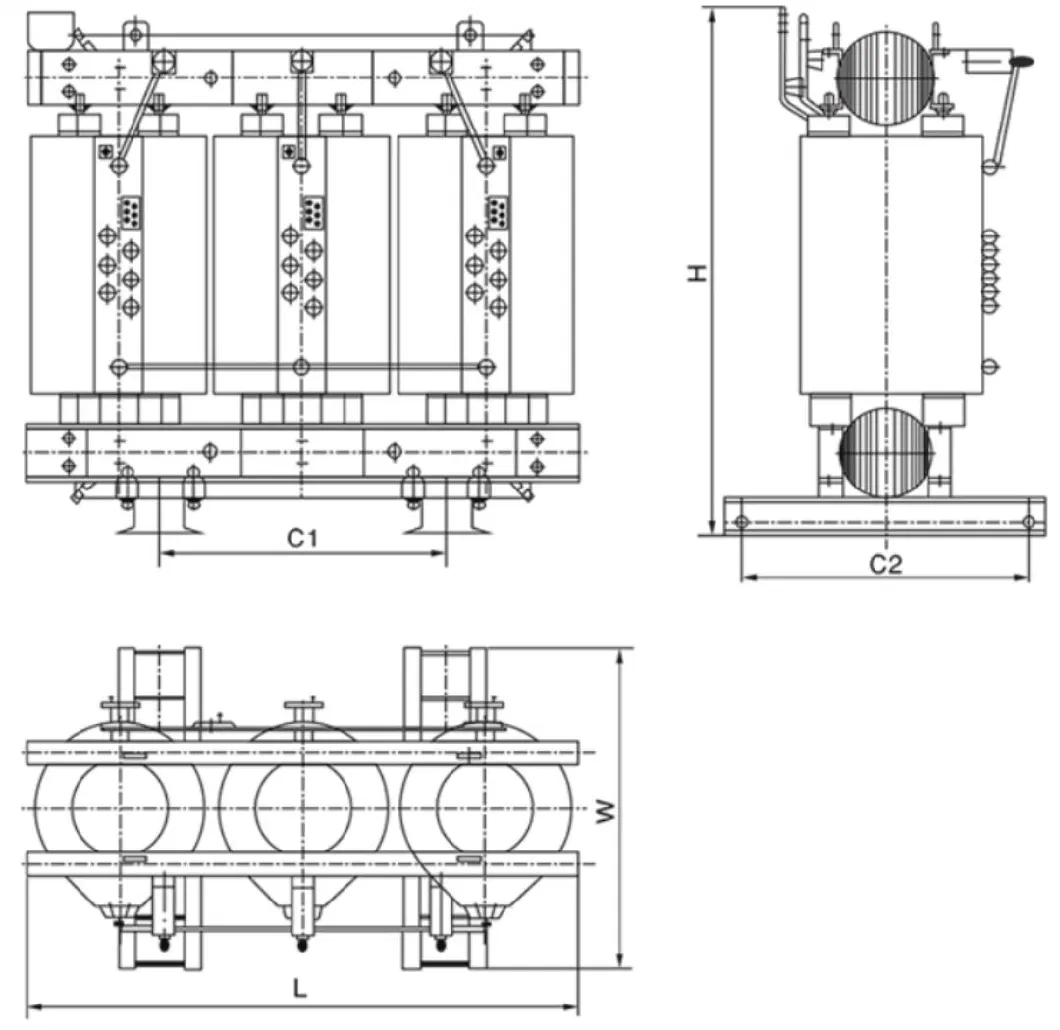 Scb 11kv 15kv 33kv 630-3150kVA Three-Phase Dry-Type Power Transformer