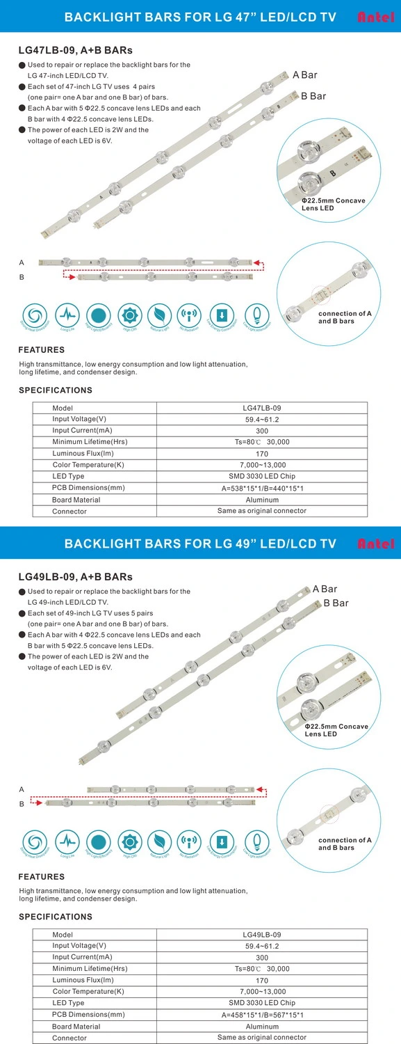 LED TV Backlight Bar for LG TV 32&quot; 42&quot; 47&quot; 50&quot; 55&quot; Innotek Drt 3.0