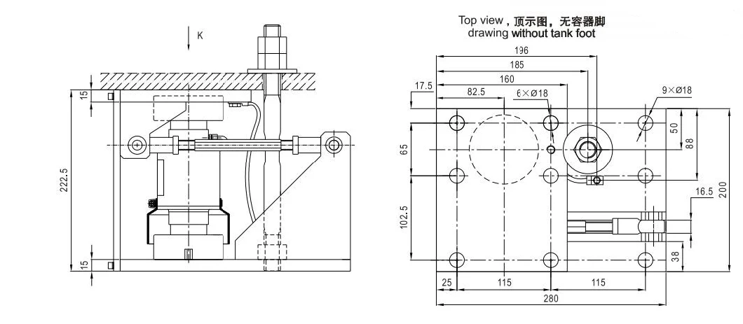 4-Wire Column Cylinder Type Alloy Steel Weighing Module 10t~50t