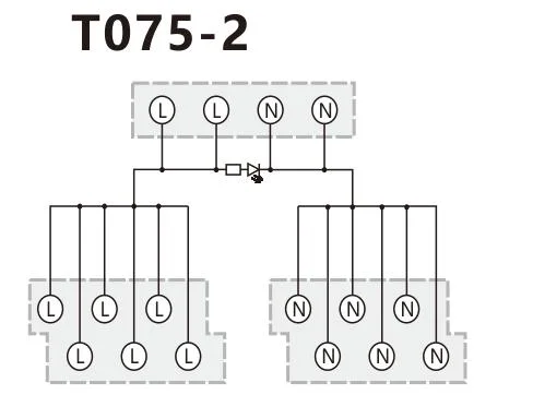 Siron Power Distribution Module Power Board T075-2 15A AC220V Class 2 AC Common Terminal Block