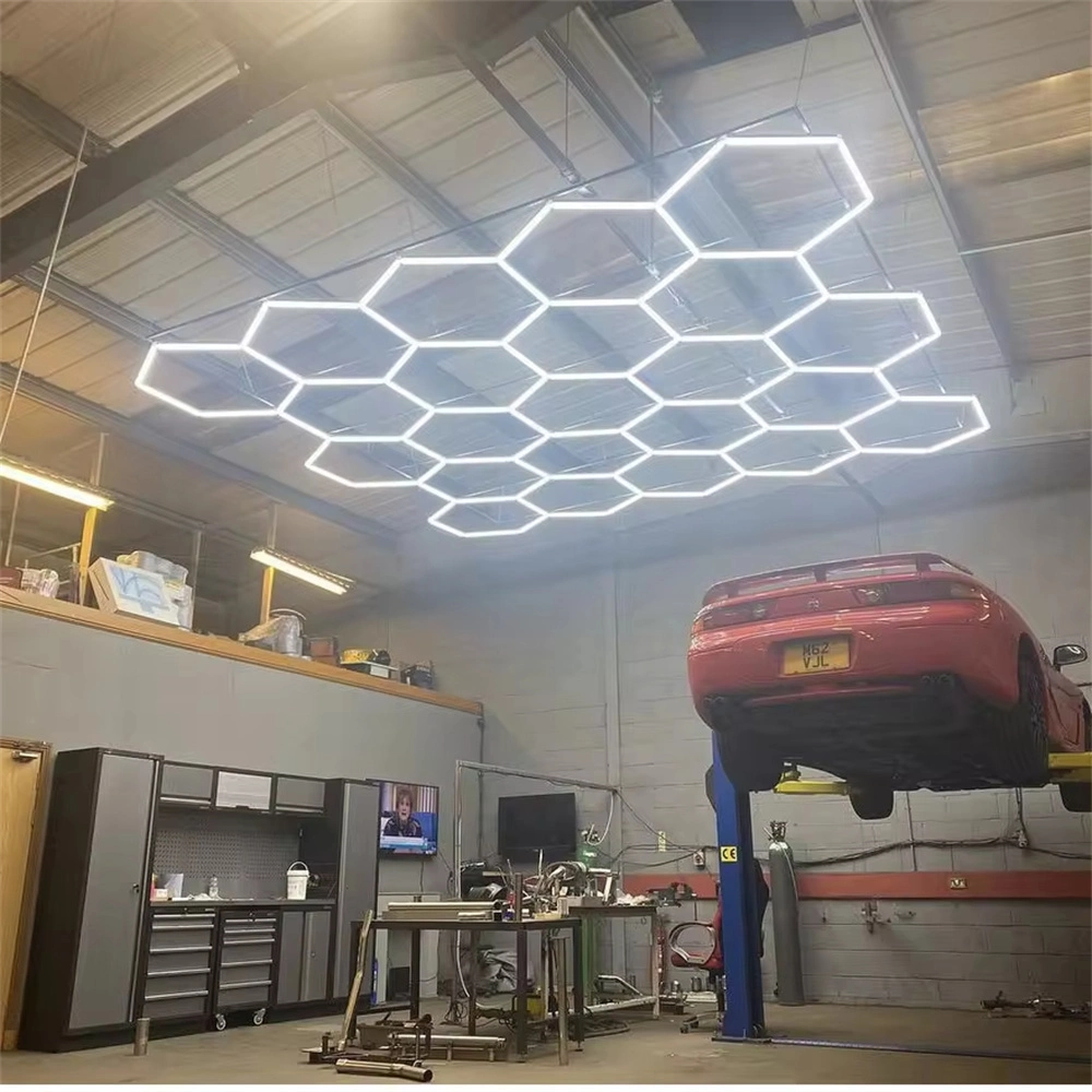 LED Hexagon Work Garage Light Ceil Car Shop Workshop Clothing Store Lighting