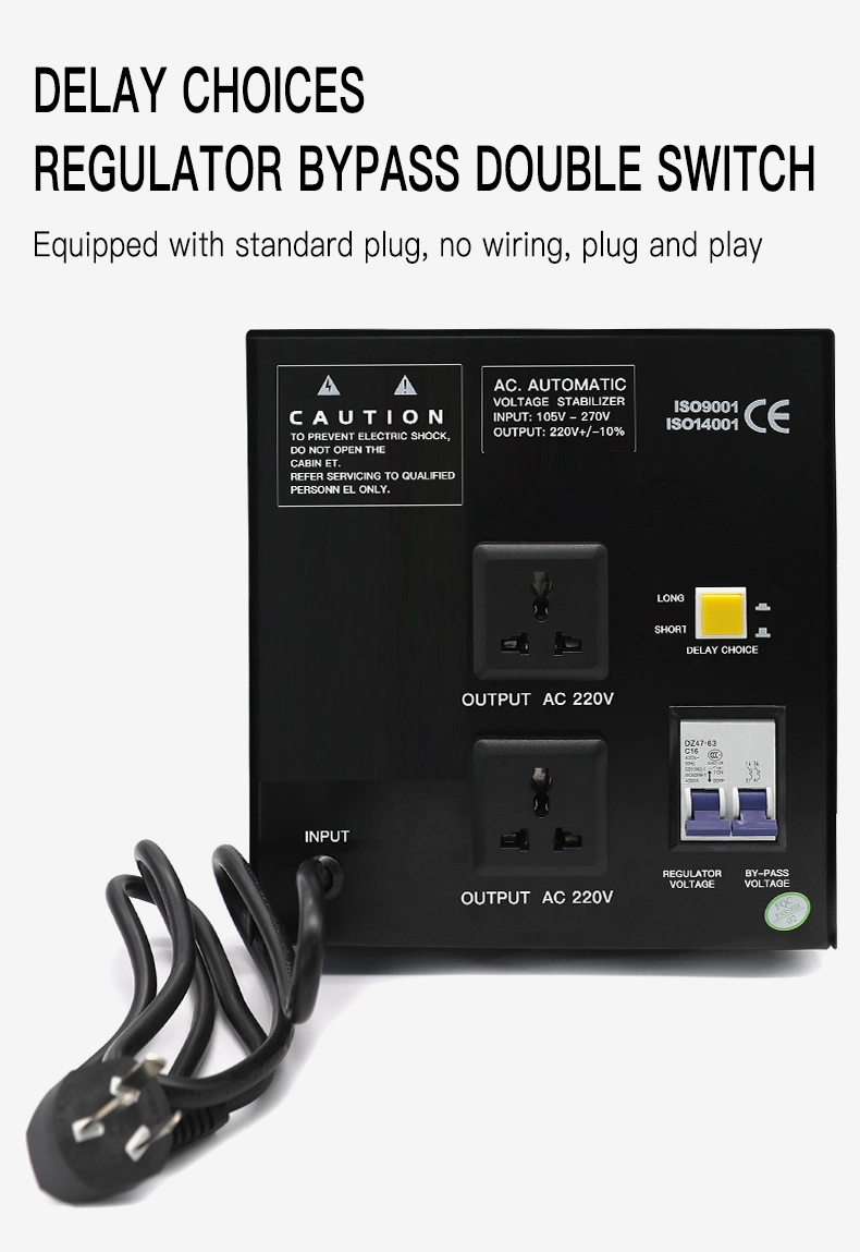 2kVA Relay AVR Automatic Voltage Stabilizer Regulator for Home Appliances