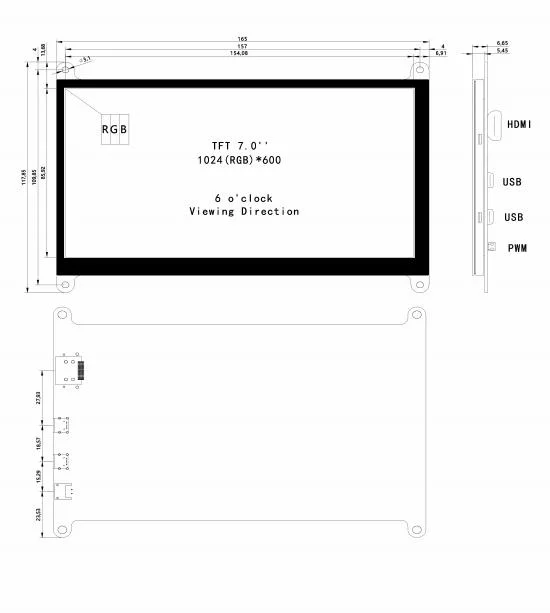 Ronen Rgh070-A01 7 Inch Standard Display with HDMI Input-1024*600