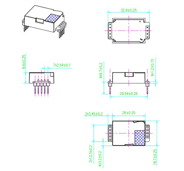 Ze08b-CH2o Small Universal Electrochemical Formaldehyde Sensor Module