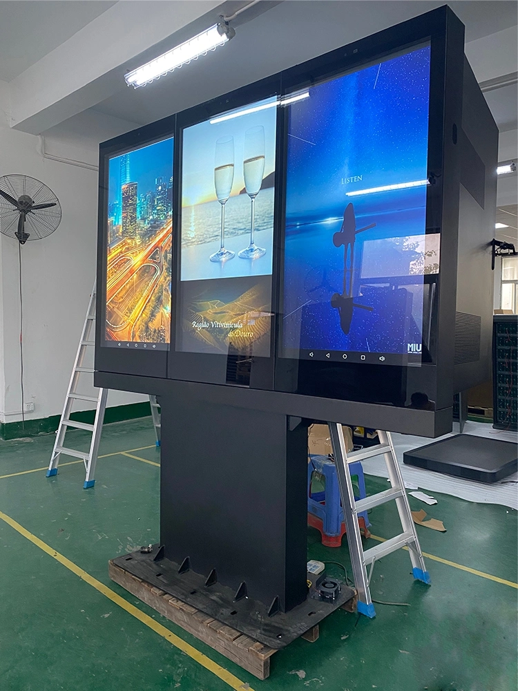 Ultrathin 49inch Outdoor LCD Display Kiosk IP55 10cm Floor Standing Touch Screen