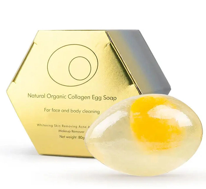 Online Wholesale in Stock Organic Handmade Yolk Egg Soap Collagen Anti Acne Soap Guta Whitening Soap Natural Handmade Egg Shape Beauty Bar Toilet Soap