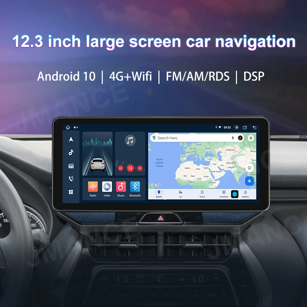 Jmance 12.3 Inch 4+64GB Car DVD Player Android 10.0 Bt5.0 Carplay for Toyota Harrier 2022 Auto Navigation