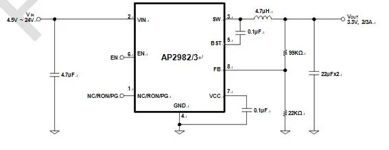 24V, 2/3A, Neo-Switcher TM Synchronous Buck Converter IC AP2982 Electronic Component