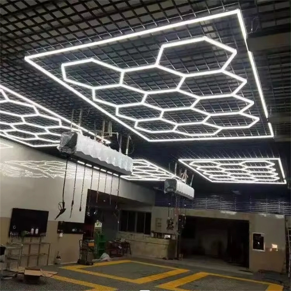 Auto Repair Car Wash Workshop LED Lighting Car Repair Hexagonal Garage Workshop