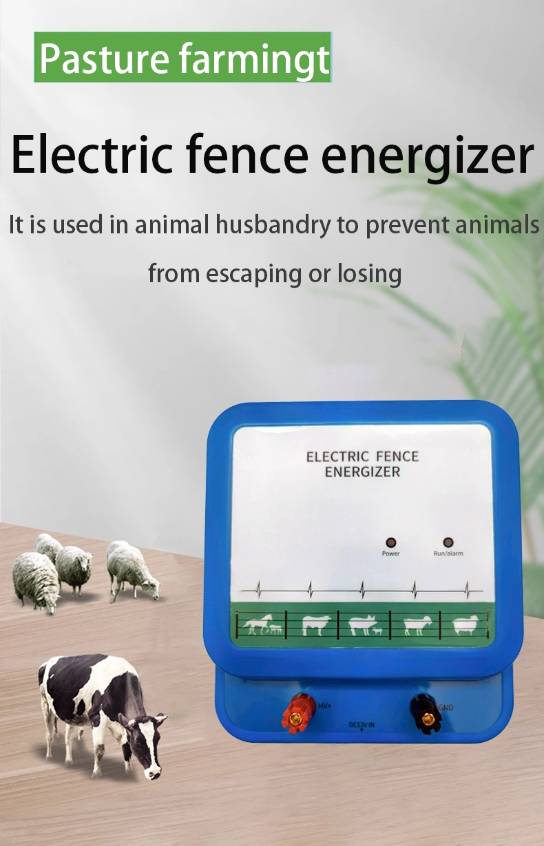 Solar Energy Pulse Output 3-7 Joules Electric Fence Pasture Electric Fence Energizer Farm Breeding Complete Set of High Voltage Power Grid System