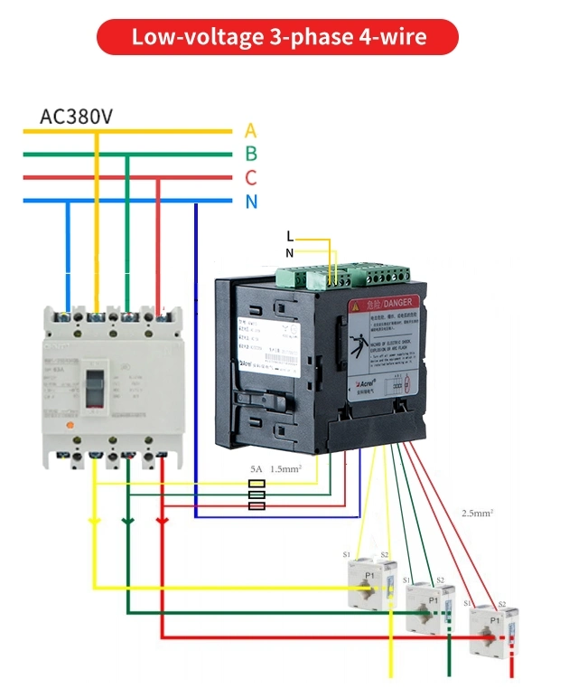 High Precision Class 0.2s RS485 Modbus-RTU LCD Display Active Energy Power Meter