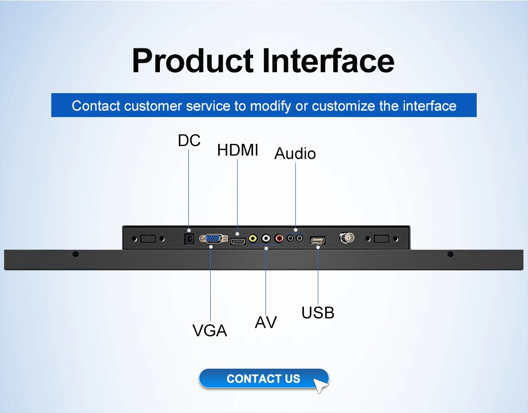 21.5 Inch IPS 1920*1080 HDMI VGA AV BNC Non Touch Screen Metal Case TFT Wall Mounted OEM ODM Industrial Factory LCD Monitor