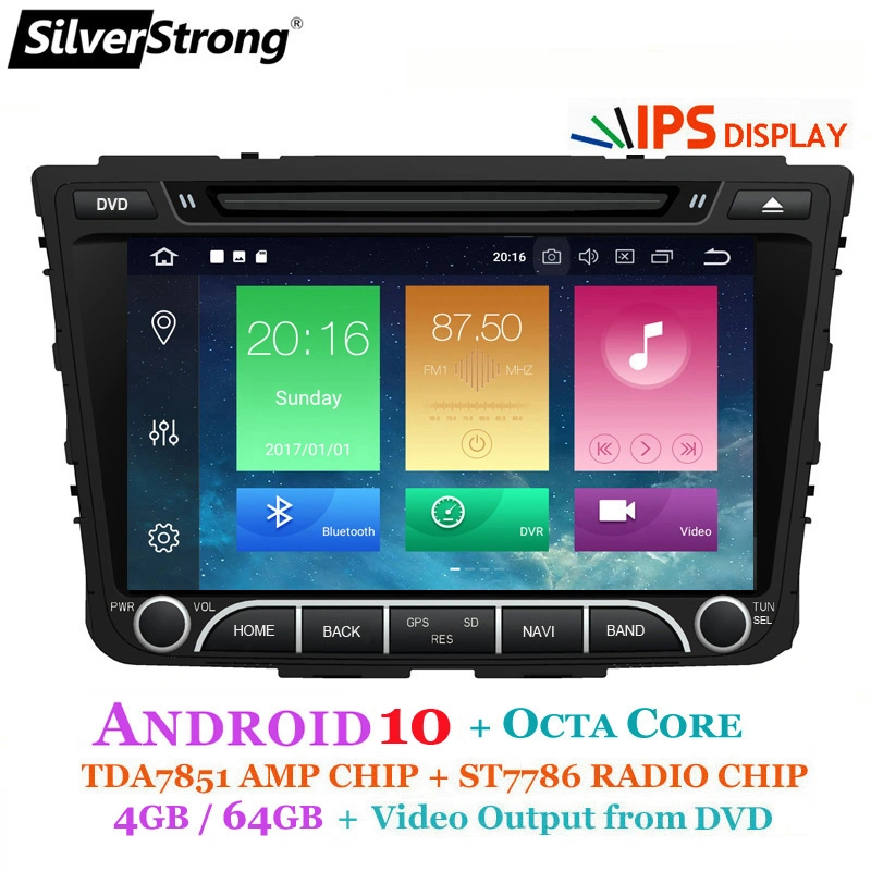 Silverstrong Octacore, IPS 4G 64GB, Creta Car DVD, for Hyundai IX25, Creta Android10, GPS, Radio, Media Player, Quadcore 4G Modem SIM Internet DSP