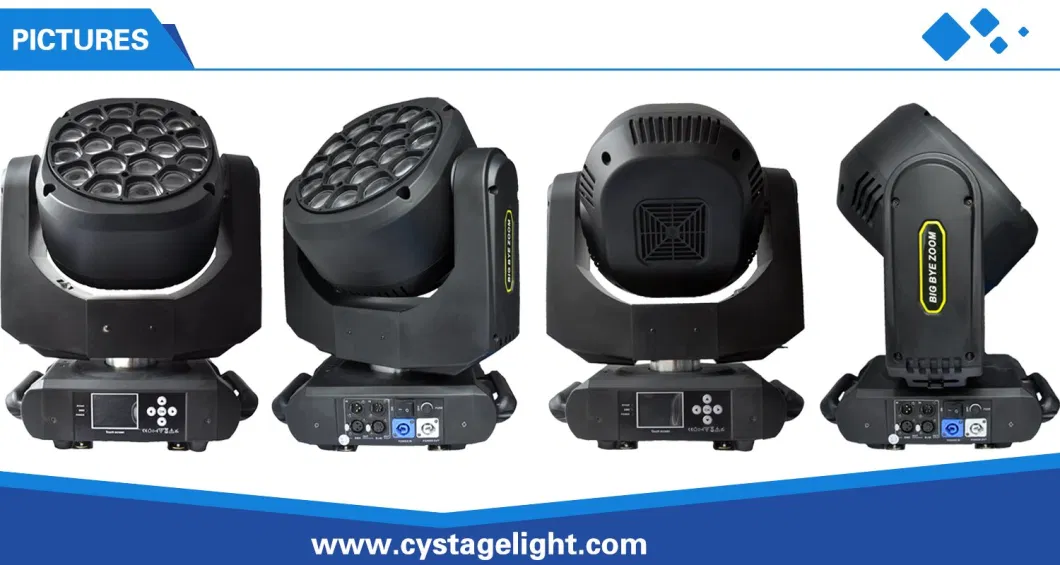 Clay Paky Stage 19PCS 15W RGBW 4in1 K10 Zoom Wash Bee Eye LED Moving Head Lighting