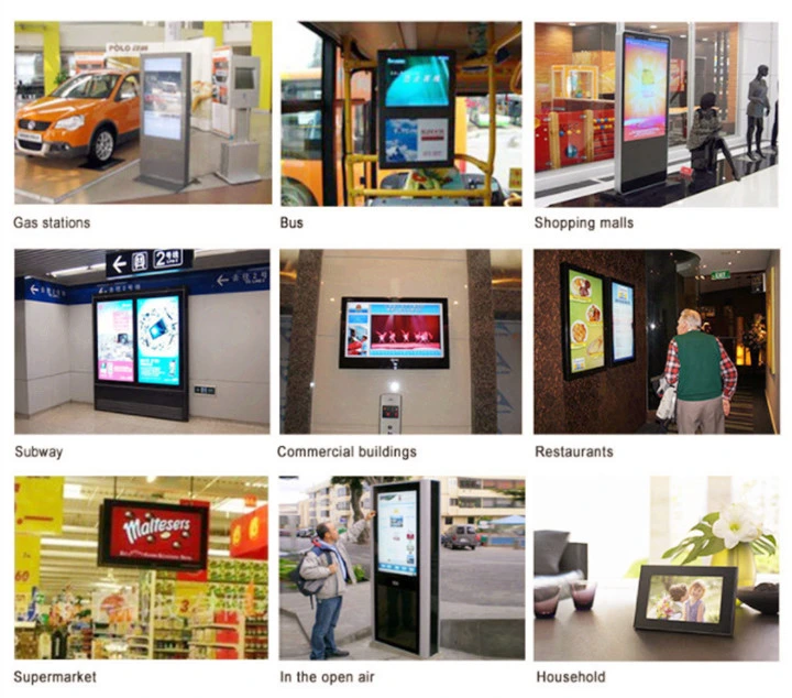 Bluetooth Ad Player 32 Inch Floor Standing Kiosk with Brochure Holder Advertising High Quality LED Advertising Player