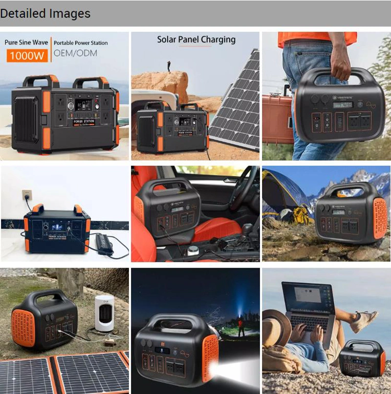 New Type Portable Solar Power Supply 400W 1000W DC AC Charger Storage Battery Bank Power Station