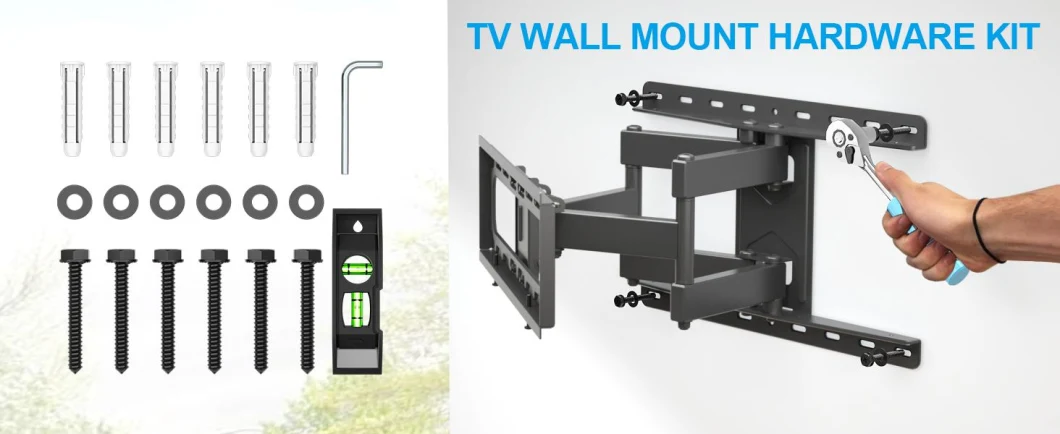 Lag Bolt Kit for TV Wall Mount, Lag Bolts, Wall Anchors, Washers, Allen Key, Bubble Level, for Wood Stud