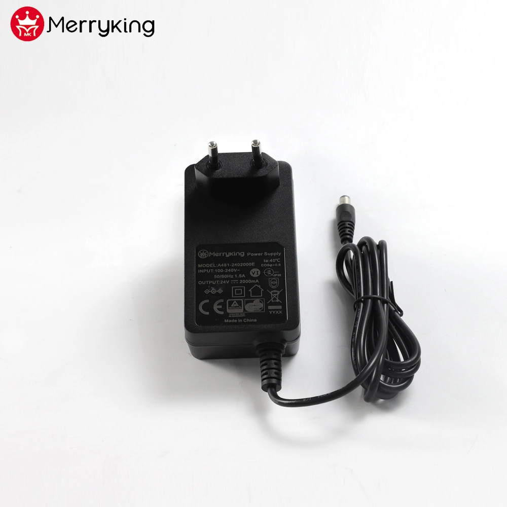 EU Market Wallmounted Portable AC Adapter 24volt 2000mA 48watt Power Supply for LCD TV 24V