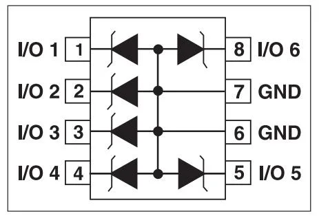 IC Esda6V1u1 Diode, TV, Unidirectional, Computer, Printer, Car Radio, Voltage Suppressor Soic-8