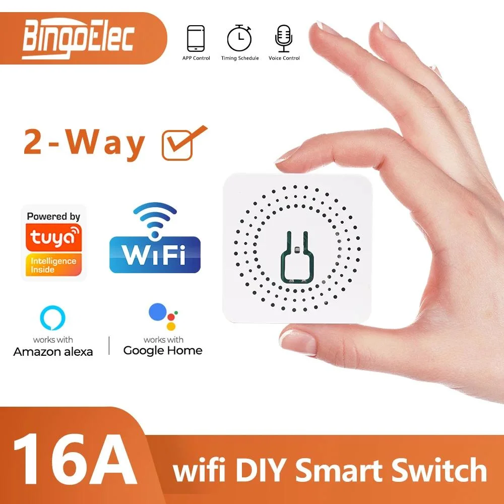 Bingoelec Universal DIY 2way 16A WiFi Control Mini Smart Switch Module