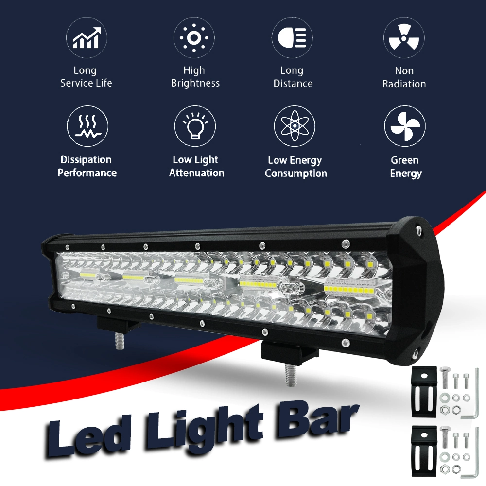 15 Inch 300W/30000lm Slim Single Rows LED Light Bar Modified off-Road Lights Roof Light Bar for SUV Jeep ATV Truck, Forklift Commercial Vehicle Offroad Boat