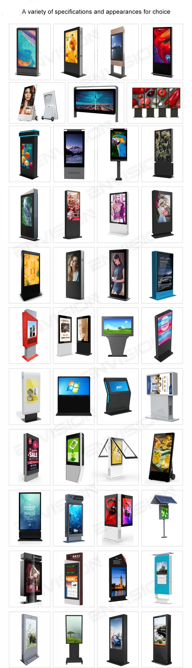 Ultrathin 49inch Outdoor LCD Display Kiosk IP55 10cm Floor Standing Touch Screen