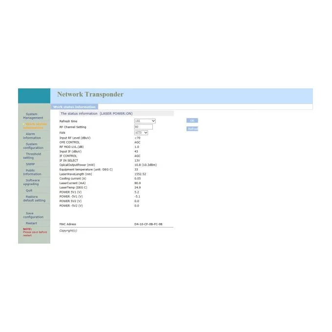 FWT-2600c-10 1550nm Satellite and CATV Optical Transmitter