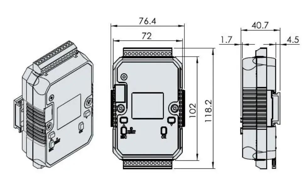 Analog I/O Module with 4di 4ai 4do PLC Relay Output Controller (A-5189)