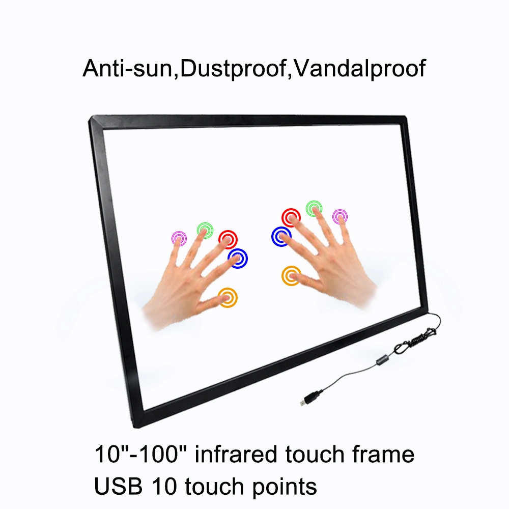 Advertising Education Smart TV 40 Inch IR Touch Screen Frame School Meeting Confenrence Whiteboard LCD Monitor Overlay Kit