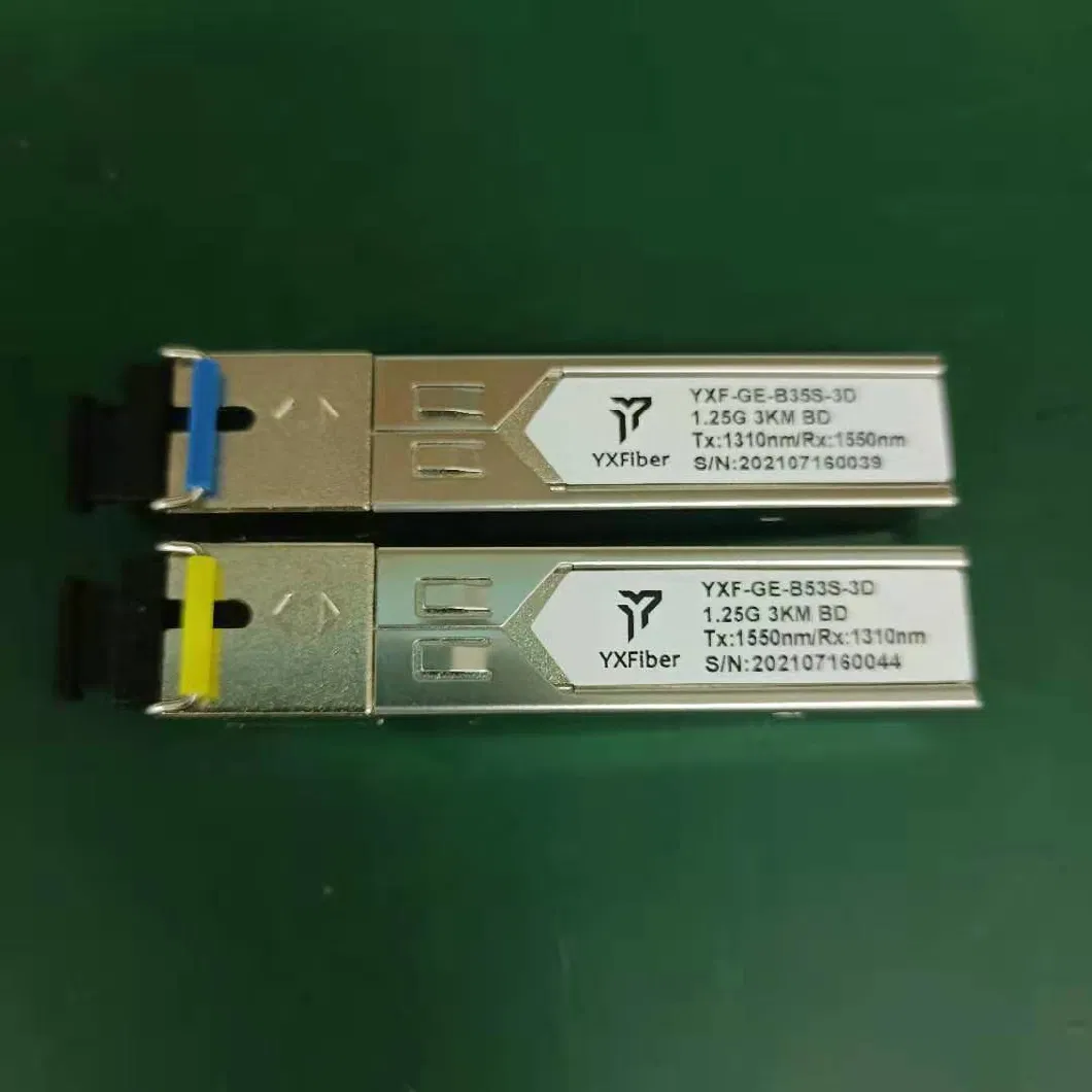 1.25g 3km Bidi Transceiver Tx1310nm Rx1550nm Sc SFP Fiber Switch Module