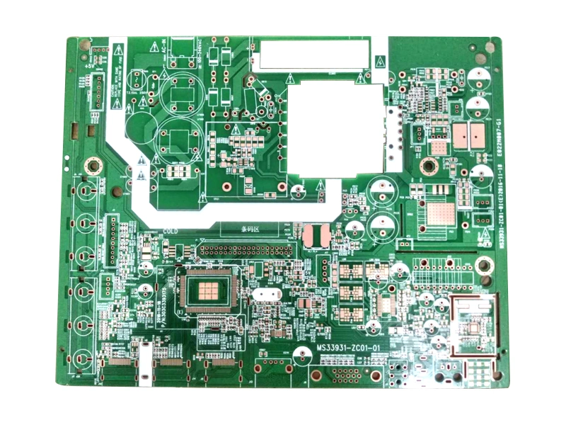 Double Sided AV TV Motherboard Fr4 Class A1.6mm Line Width 0.1mm OSP Green Oil 2 Layers AV TV Set PCB Board