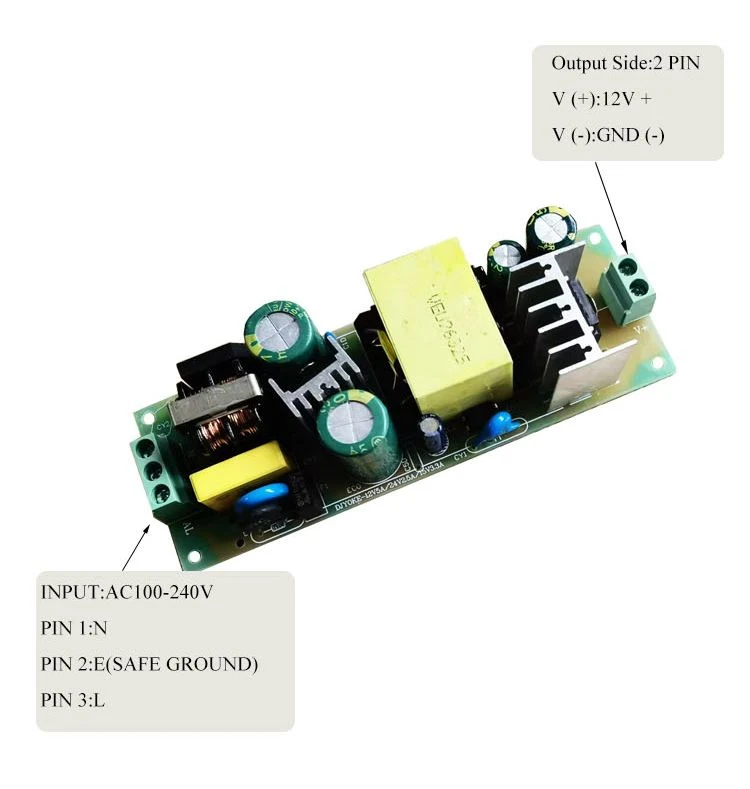 24V 2.5A Open Frame 60W Switching Power Supply Module with Wiring Terminals 03