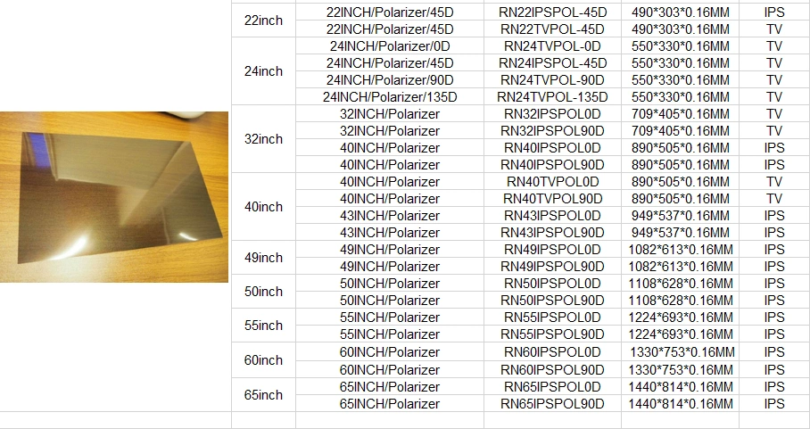 32inch -65inch Polarizer Film Replacement for Samsung Toshiba Panasonic Sony Sharp LCD Screen
