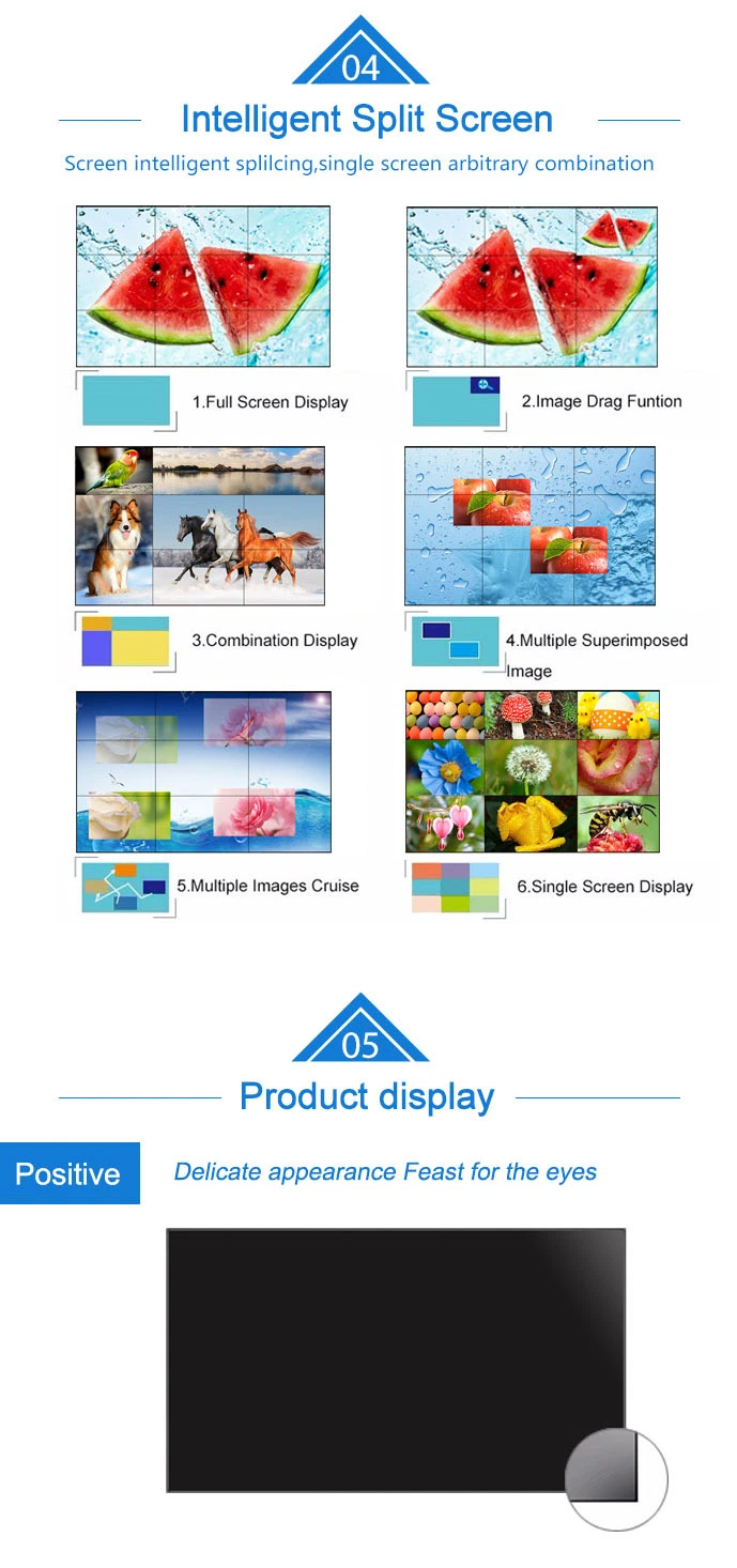 Indoor Usage 500nits Wall Mount Type LG Panel 55inch 3.5mm Bezel LCD Video Wall Screen Display