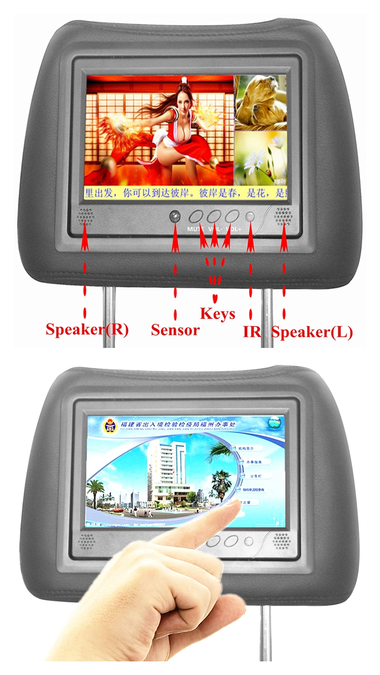 7 Inch Taxi Headrest Floor Standing LED Wall Video Advertising LCD Player LCD Digital Signage